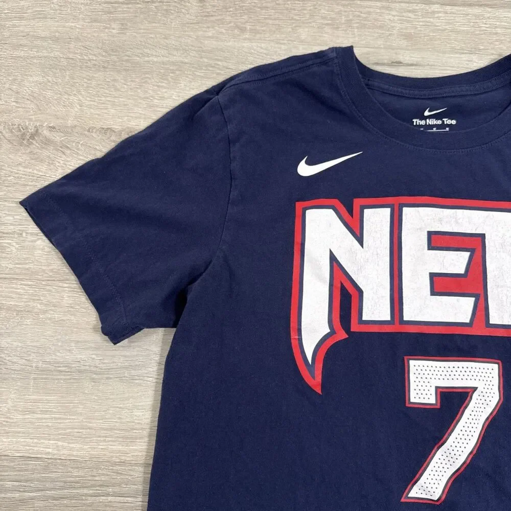 Kevin Durant Shirt Brooklyn Nets Nike Men's Blue Medium NBA #7 100% Cotton Tee